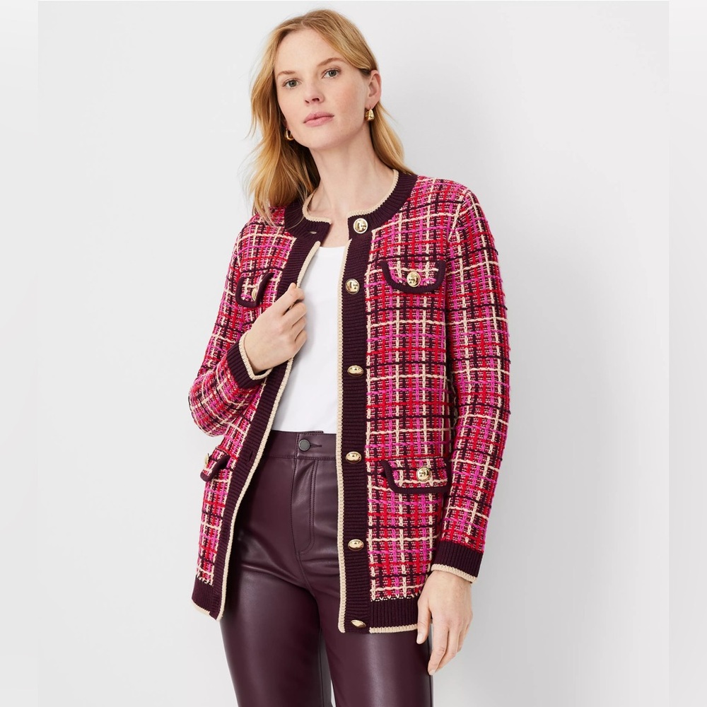 NWT Ann Taylor Tweed Style Knit Jacket